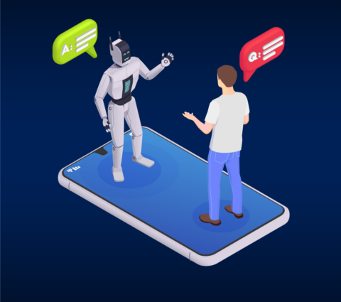 a chatbot helping customer